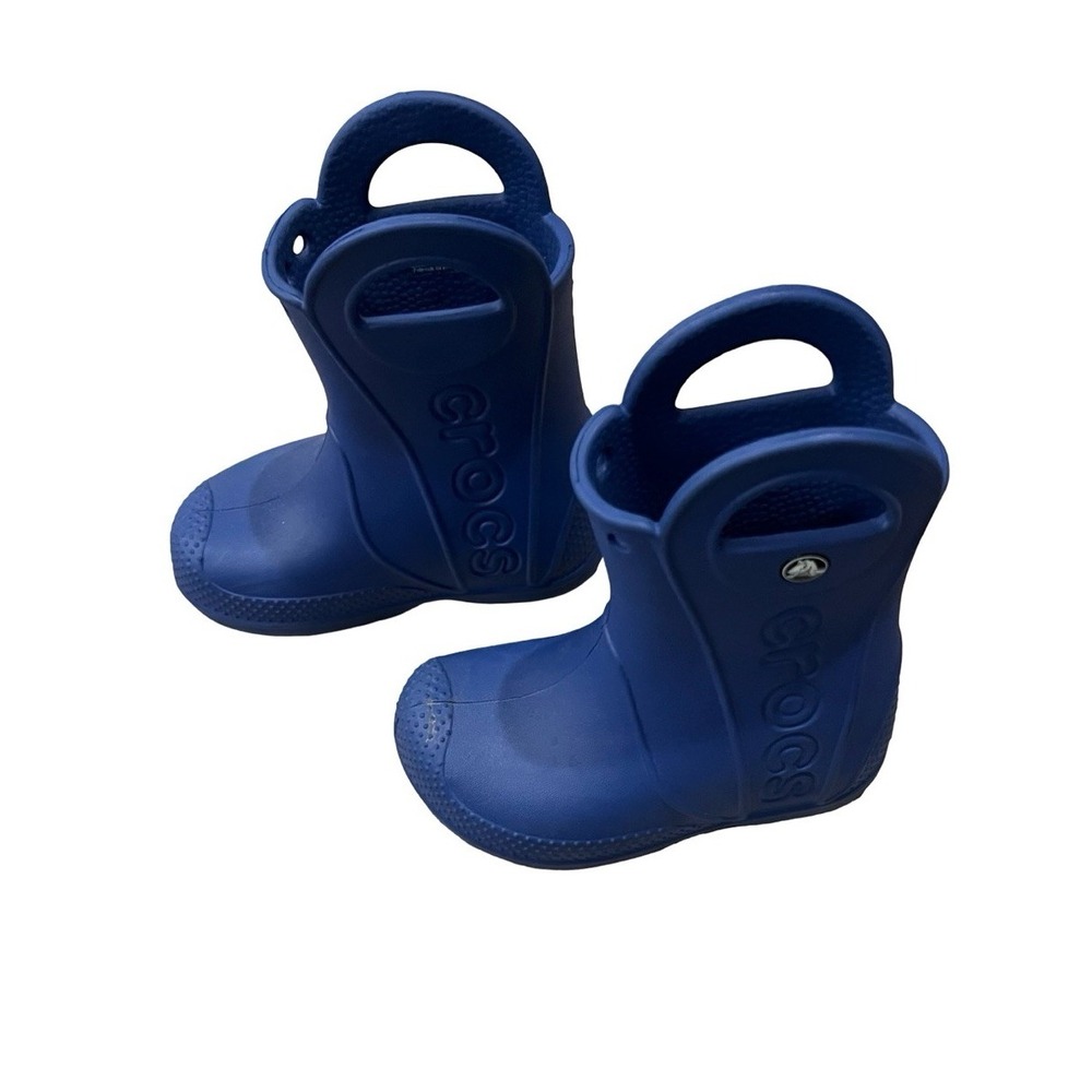 CROCS Kids Handle It Rain Boots Blue Boots Shoes Child Slip On Size Child 7
